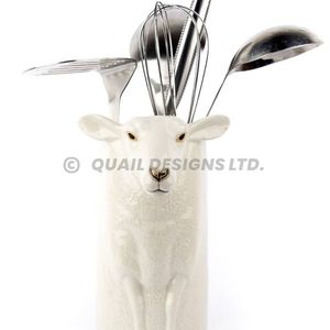 Hovedbilde Hvit sau vase/redskaps boks