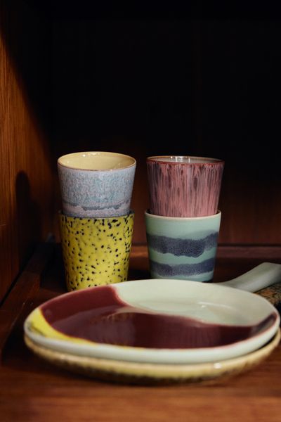 Desserttallerken 70s ceramics contrast (sett av 2)