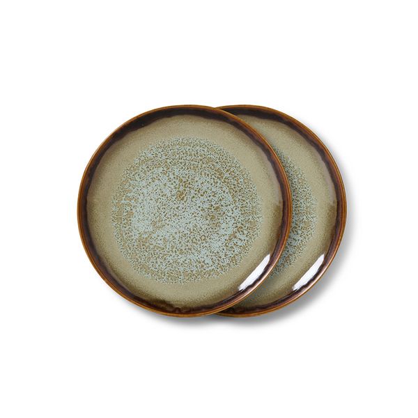 Desserttallerken 70s ceramics contrast (sett av 2)