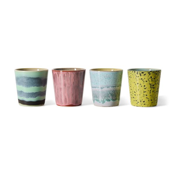 Kopp 70s ceramics, artistic ( sett av 4 )