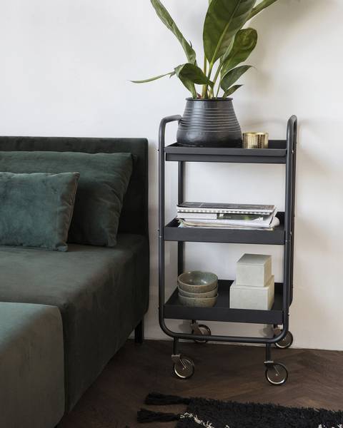 Serveringsvogn roll, svart