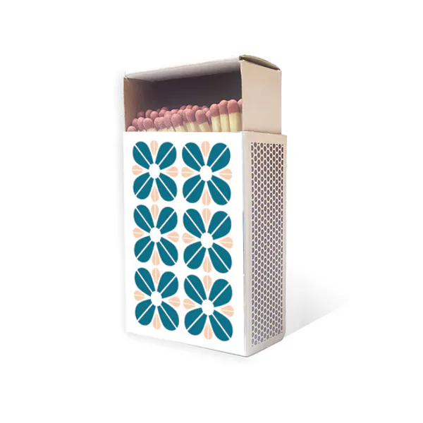 Fyrstikker  dusblå og rosa, mellom