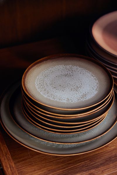 Desserttallerken 70s ceramics contrast (sett av 2)